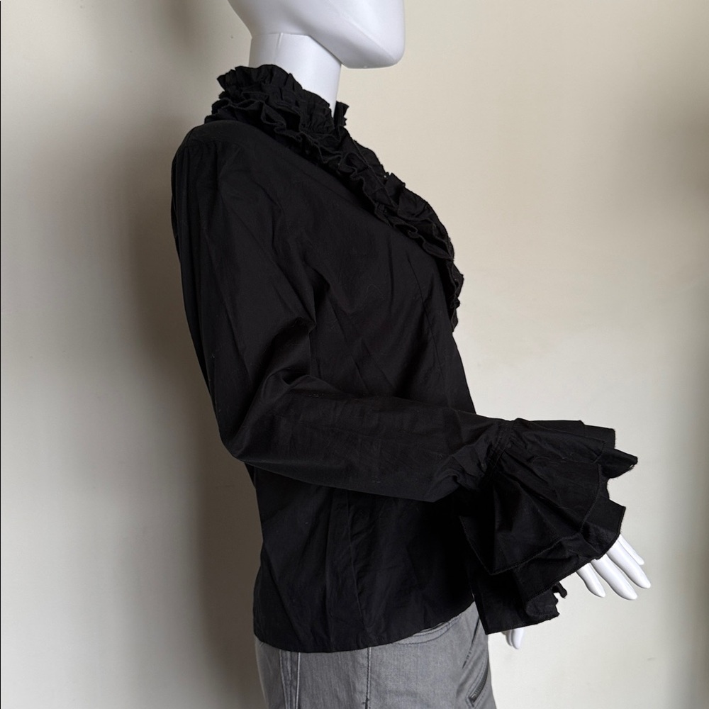 Black Ruffle Top - S - Picture 2 of 7